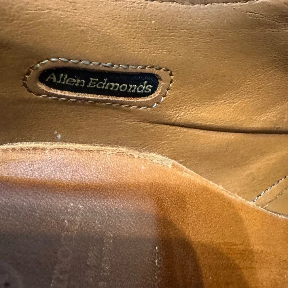 Allen Edmonds Oak Street Cap Toe Derby Shoes Mens 11 D Brown Leather Dainite
